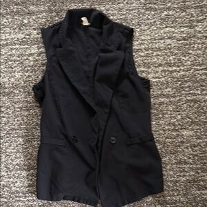Wet Seal Black Sleeveless Blazer Vest